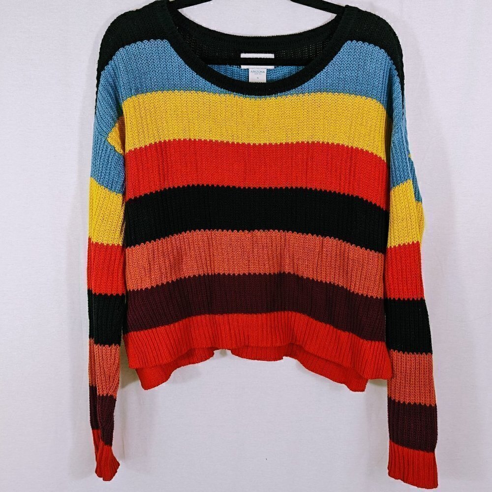 Arizona Striped Colorful Pullover Sweater Size M